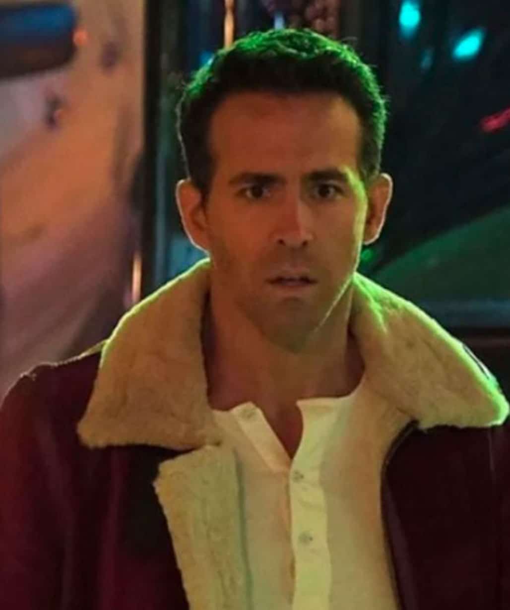 Ryan Reynolds Spirited Shearling Suede Leather Jacket 