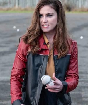 Ms. De Brún Derry Girls Black and Red Jacket