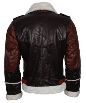 Rocky Balboa Sylvester Stallone Fur Leather Jacket sale men brown