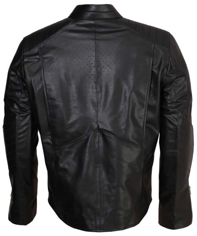 Superman Outfit Men Black Leather Jacket