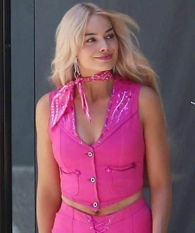 Barbie 2023 Margot Robbie Pink Vest Outfit