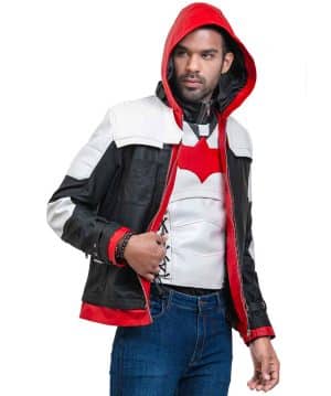 Batman Arkham Knight Redhood Leather Jacket Costume men