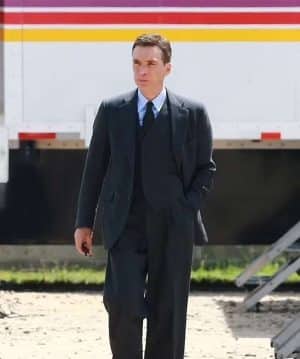 Cillian Murphy Oppenheimer Black Suit men