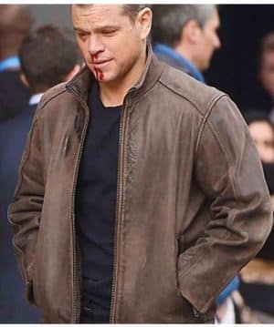 Matt Damon Jason Bourne Distressed Brown Jacket