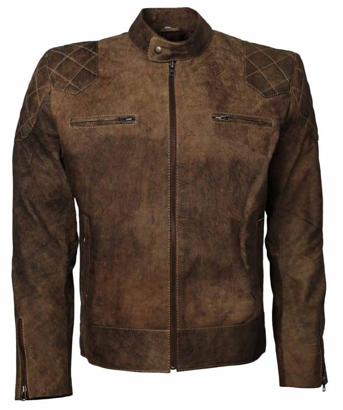 Distressed Brown Men Vintage Leather Jacket