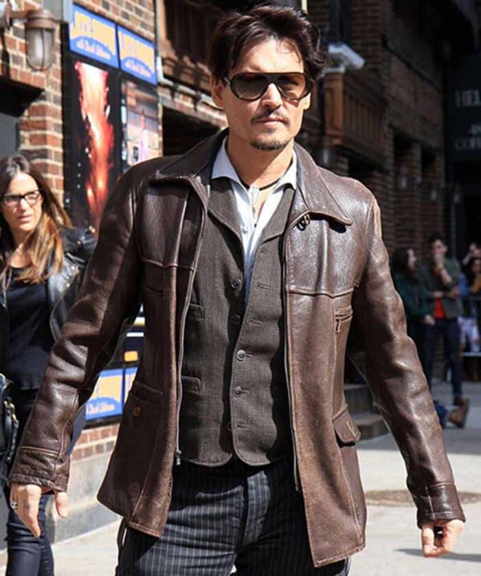 Johnny Depp Brown Leather Jacket