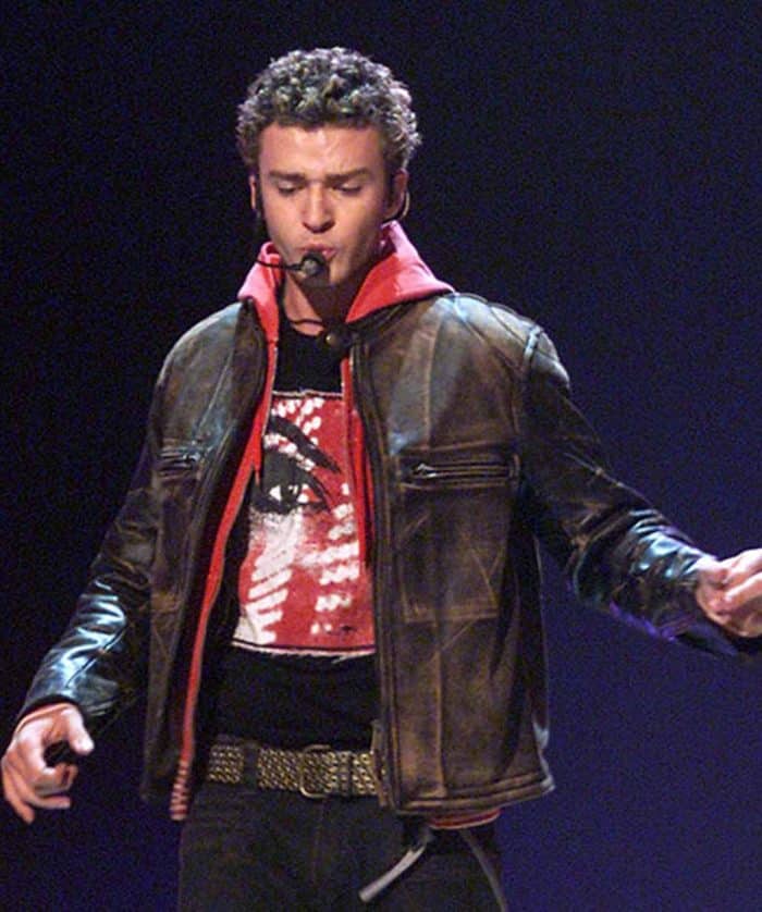 Justin Timberlake Grammy Award Distressed Leather Jacket