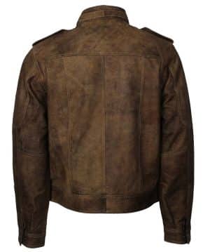 Men Brown Short Leather Jacket Sale