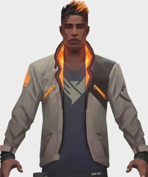 Valorant Phoenix Fiery White Leather Jacket