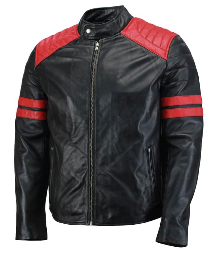 Men's Black Biker Lambskin Leather Jacket men