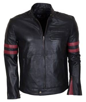 Sam Witwer Black Biker Leather Jacket men