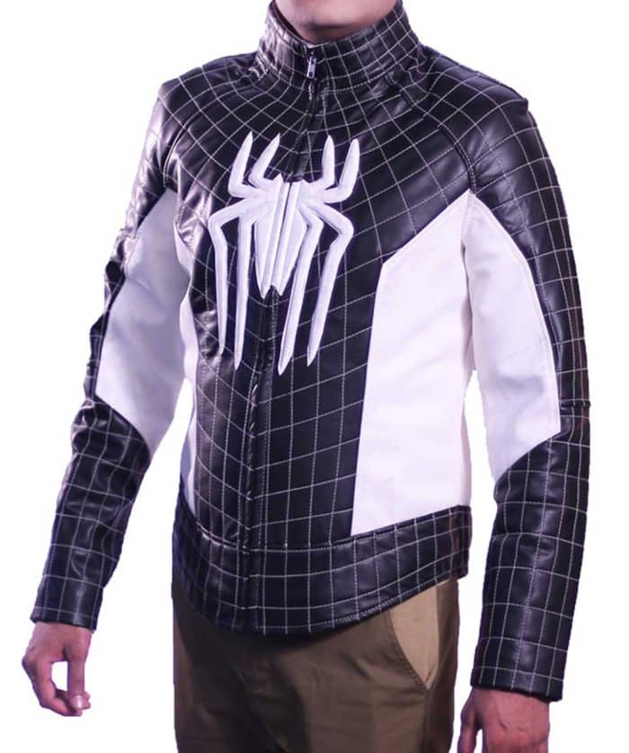 Spiderman White and Black Leather Costume