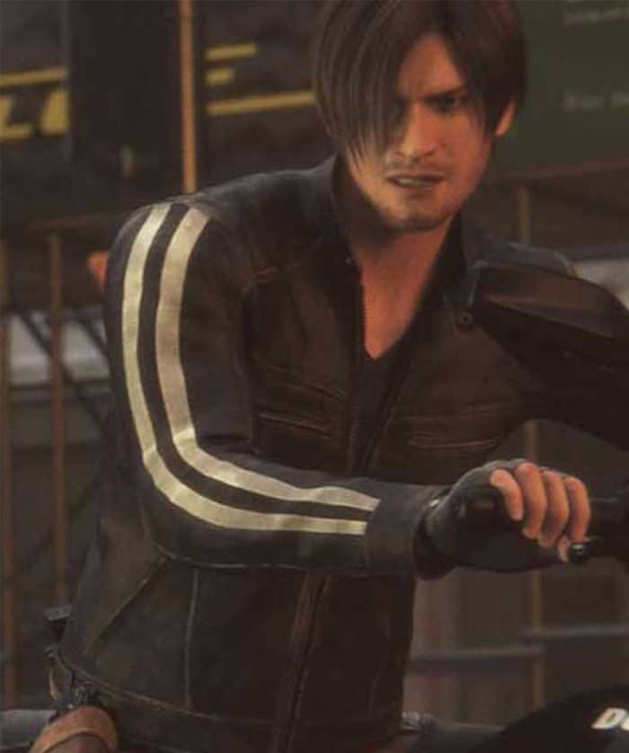 Resident Evil Vendetta Leon Kennedy Distressed Leather Jacket men Sale USA