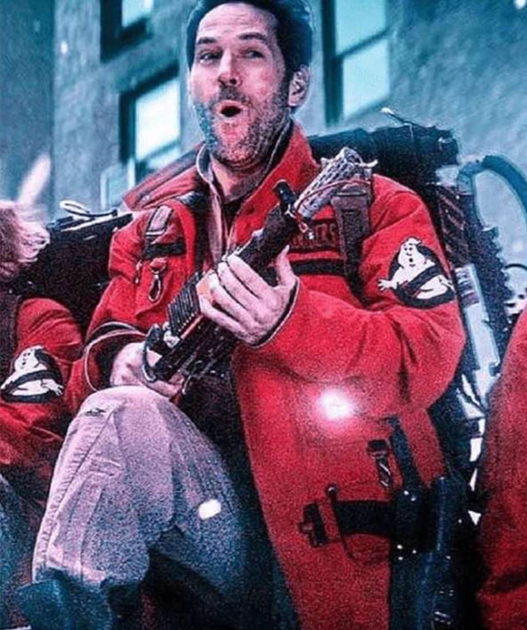 Paul Rudd Ghostbusters Frozen Empire Red Jacket