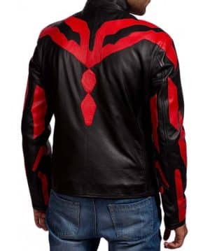 Star Wars Darth Maul Leather Black and Red Jacket