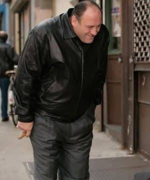 Tony Soprano James Gandolfini Black Leather Jacket