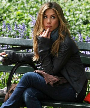 JENNIFER ANISTON GREY LEATHER JACKET