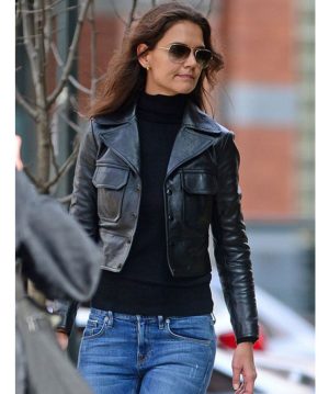 KATIE-HOLMES-BLACK-LEATHER-JACKET