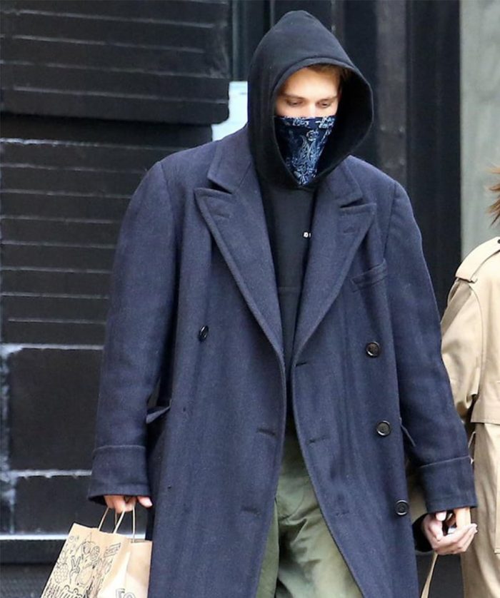 Austin Butler Grey Wool Coat