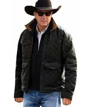 John Dutton Yellowstone Black Quilted Cotton Jacket