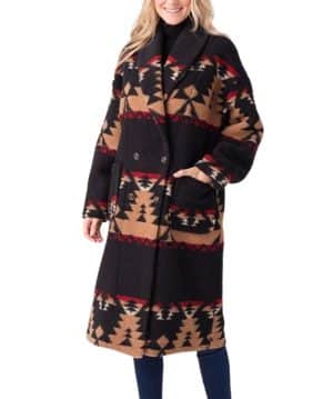 Yellowstone Beth Dutton Black Printed Coat