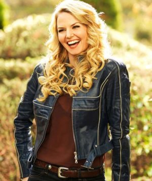 Emma-Swan-Once-Upon-A-Time-Blue-Leather-Jacket