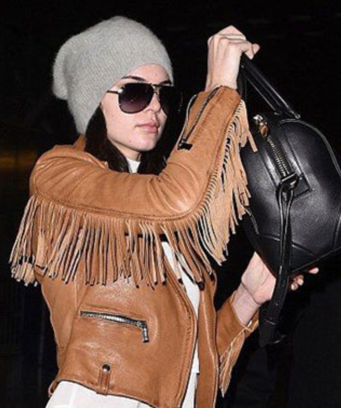 Kendall-Jenner-Brown-Fringe-Leather-Jacket