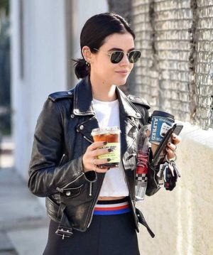 Lucy-Hale-Biker-Jacket