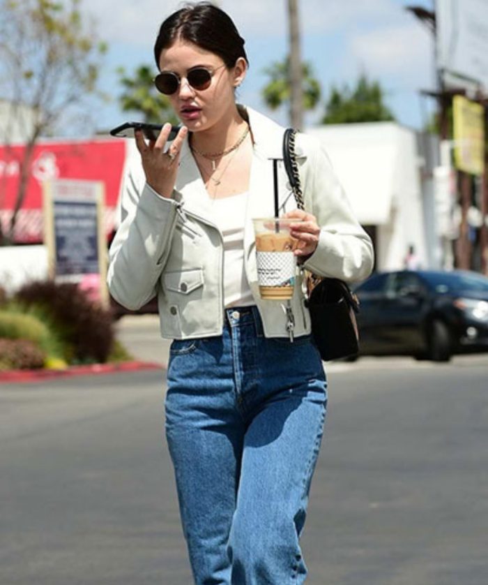 Lucy-Hale-White-Biker-Jacket