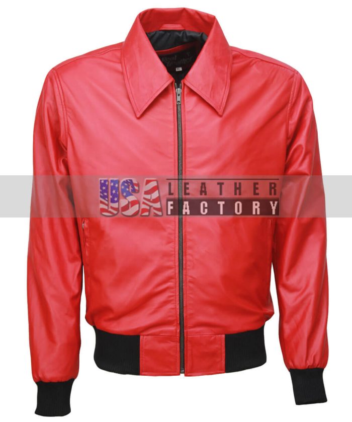 Drake Albanian Flag Red Leather Jacket