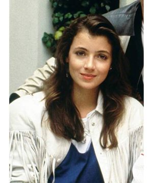 Mia-Sarapochiello-Ferris-Bueller's-Day-Off-Sloane-Peterson-White-Leather-Jacket