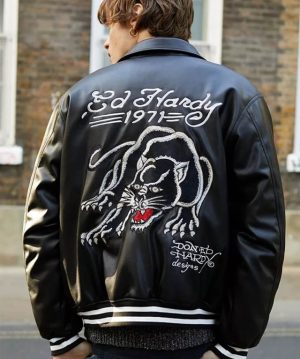 Ed Hardy Black Leather Jacket