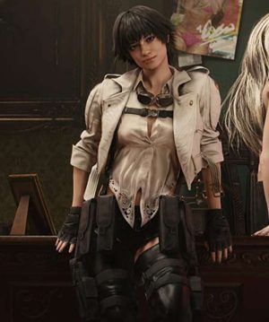 Devil May Cry 5 Lady White Cropped Leather Jacket