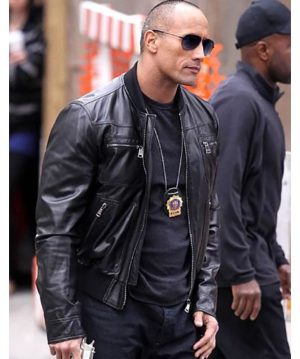 Dwayne Johnson The Other Guys Black Leather Jacket