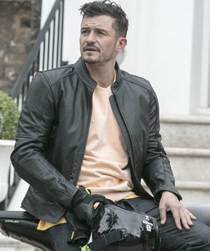 Orlando Bloom Biker Leather Jacket