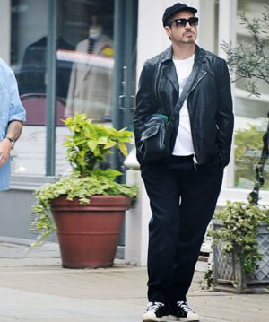 Robert Downey Jr Black Biker Leather Jacket