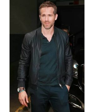 Ryan Reynolds Black Bomber Jacket