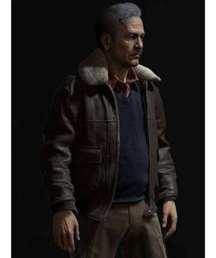 Victor Sullivan Uncharted 4 Aviator Brown Leather Jacket