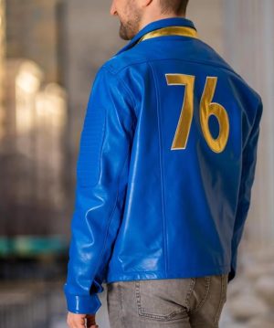 Vault Fallout 76 Blue Leather Jacket