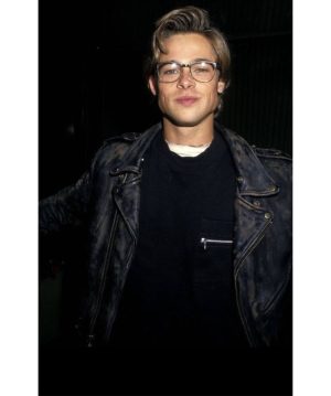 Brad Pitt Distressed Leather Jacket