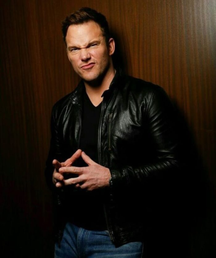 Chris Pratt Black Leather Jacket