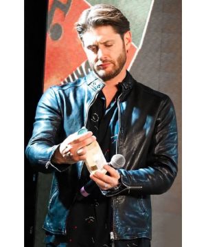 Jensen Ackles Black Real Leather Jacket