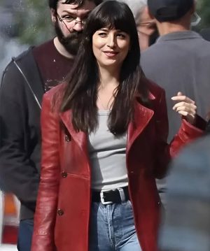 Dakota Johnson Madame Web Leather Coat Jacket