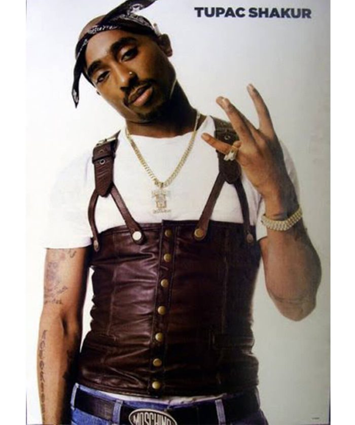 Tupac Amaru Shakur Strap Leather Vest