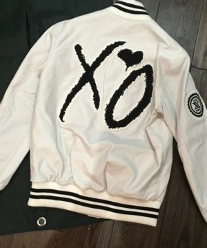 XO The Weeknd Varsity White Jacket