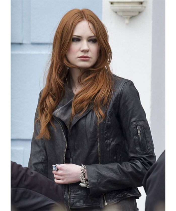 Dr Who Amy Pond Leather Black Jacket