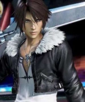 Final Fantasy 8 Squall Leonhart Black Leather Jacket