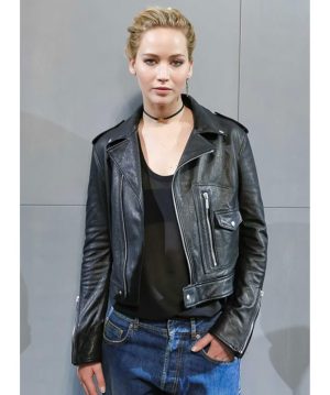 Jennifer Lawrence Black Leather Jacket