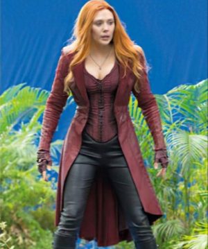 Scarlet Witch Leather Coat Cosplay Costume