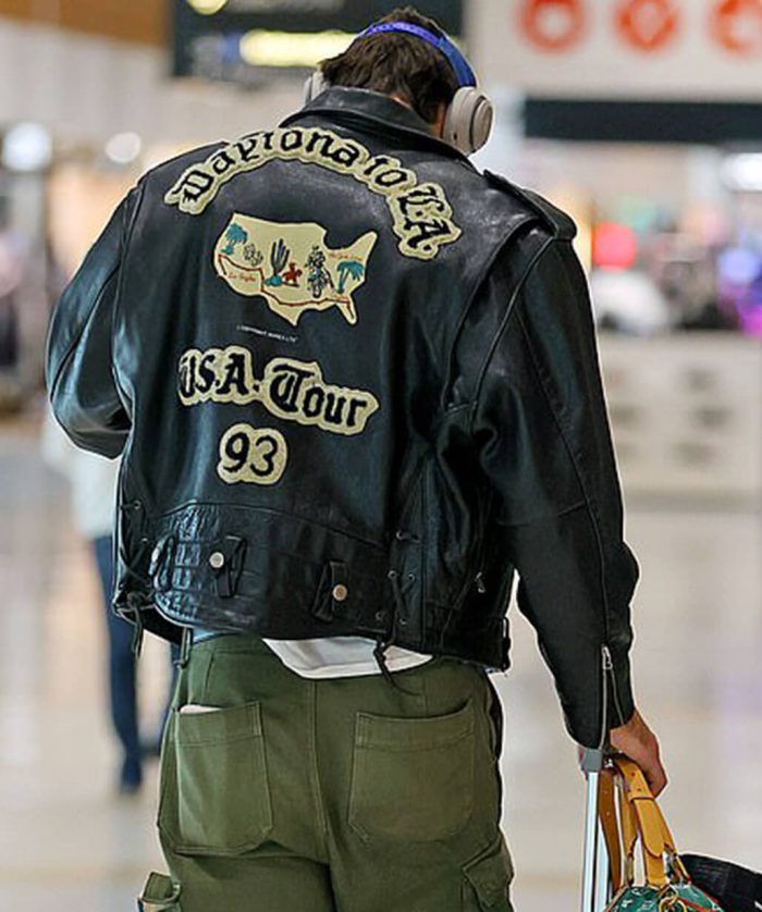 Jacob Elordi Black Motorcycle Leather Jacket